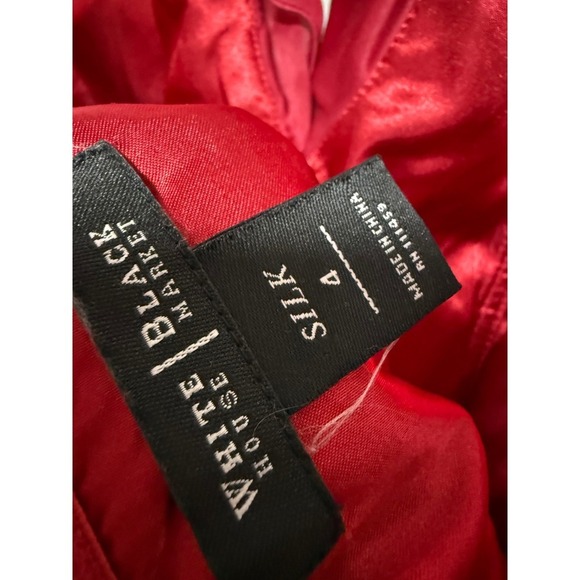 White House Black Marker 100% Silk Red Corset Top Size 4 Whimsigoth Vampire Core - Picture 4 of 5